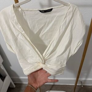 Zara White Cropped Top